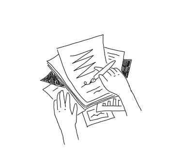 書いているイラスト