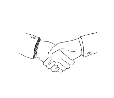 握手しているイラスト
