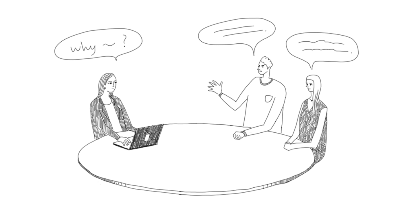 キャンピングしている家族のイラスト